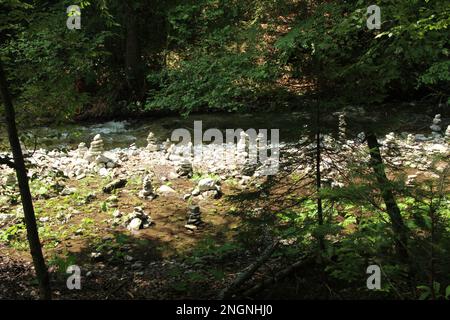 La rivière traverse les zones du parc national du Paradis slovaque. Slovaquie Banque D'Images