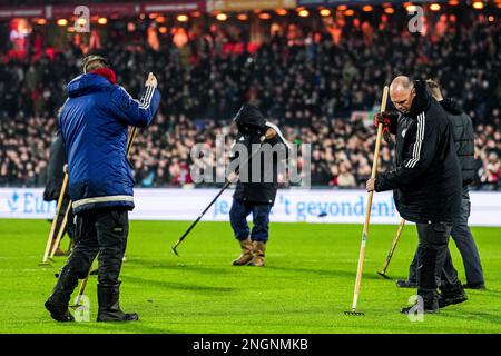 Rotterdam - Grounds pendant le match entre Feyenoord et AZ Alkmaar au Stadion Feijenoord de Kuskeip le 18 février 2023 à Rotterdam, pays-Bas. (Box to Box Pictures/Tom Bode) Banque D'Images