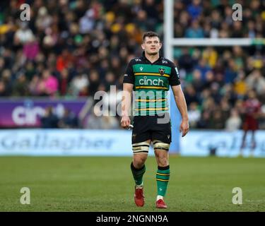 Northampton, Royaume-Uni. 18th févr. 2023. Sam Graham de Northampton Saints pendant le match de Premiership de Gallagher Northampton Saints vs sale Sharks at Franklin's Gardens, Northampton, Royaume-Uni, 18th février 2023 (photo de Nick Browning/News Images) à Northampton, Royaume-Uni le 2/18/2023. (Photo de Nick Browning/News Images/Sipa USA) crédit: SIPA USA/Alay Live News Banque D'Images