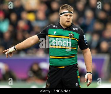 Northampton, Royaume-Uni. 18th févr. 2023. Paul Hill des Saints de Northampton pendant le match de Premiership de Gallagher Northampton Saints vs sale Sharks at Franklin's Gardens, Northampton, Royaume-Uni, 18th février 2023 (photo de Nick Browning/News Images) à Northampton, Royaume-Uni le 2/18/2023. (Photo de Nick Browning/News Images/Sipa USA) crédit: SIPA USA/Alay Live News Banque D'Images