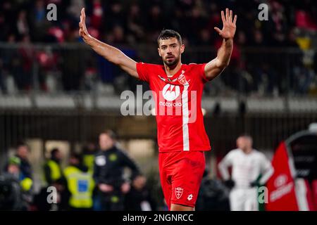 Pablo Marì (AC Monza) pendant le championnat italien série Un match de football entre AC Monza et AC Milan sur 18 février 2023 au stade U-Power à Monza, Italie - photo Morgese-Rossini / DPPI Banque D'Images