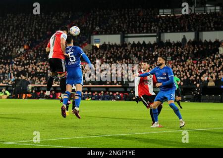 Rotterdam - Alireza Jahanbakhsh de Feyenoord marque le 1-1 lors du match entre Feyenoord et AZ Alkmaar au Stadion Feijenoord de Kuip le 18 février 2023 à Rotterdam, pays-Bas. (Box to Box Pictures/Yannick Verhoeven) Banque D'Images