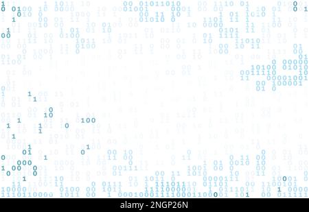 Arrière-plan de code binaire abstrait avec des bleus et des zéros sur un blanc. Motif graphique vectoriel numérique Illustration de Vecteur