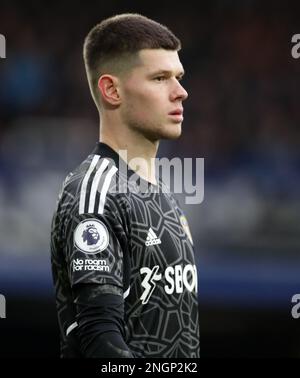 Goodison Park, Liverpool, Royaume-Uni. 18th févr. 2023. Premier League football, Everton contre Leeds United; le gardien de but de Leeds United Illan Meslier crédit: Action plus Sports/Alay Live News Banque D'Images