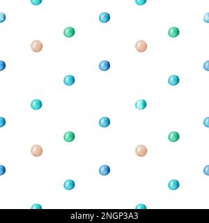 Motif sans couture avec illustrations aquarelle de perles. Clipart pour la conception de cartes postales, l'emballage, l'arrière-plan Banque D'Images