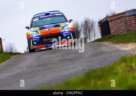 09 ROUSSEL Frederic, COULOMBEL Antoine, Citroën DS3 Rally2, action pendant la finale de la coupe de France des Rallyes - Béthune 2022, de 17 février au 18, 2023 autour de Béthune, France - photo Damien Saulnier / DPPI Banque D'Images