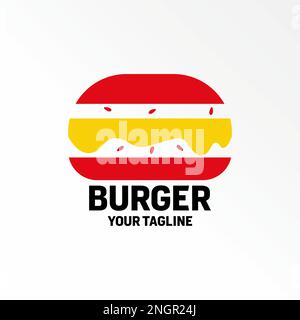 Simple et unique Burger, fromage et pain image graphique icône logo design abstrait concept vecteur stock. utilisé comme symbole lié aux aliments ou à la malbouffe Illustration de Vecteur