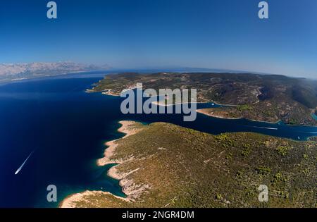 Povlja, Brac, Croatie photo aérienne Banque D'Images