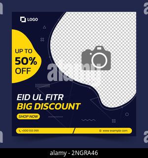 Modèle de bannière de vente mode Eid modifiable et de publication sur les réseaux sociaux Illustration de Vecteur