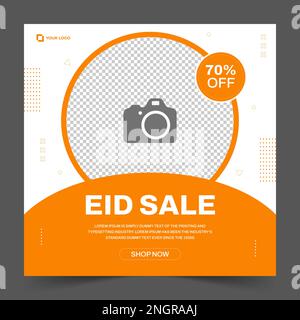 Modèle de bannière carrée de promotion de vente EID. Adapté à la promotion Web et à la publication de modèle de médias sociaux pour la publicité. Illustration vectorielle. Illustration de Vecteur