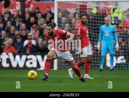 The City Ground, Nottingham, Royaume-Uni. 18th févr. 2023. Premier League football, Nottingham Forest versus Manchester City ; Felipe de Nottingham Forest Credit: Action plus Sports/Alay Live News Banque D'Images