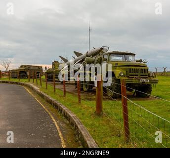 Les véhicules militaires de la RAF Troy Wood Scotland's Top Secret Bunker est un centre de commandement secret de premier plan en réponse à une guerre nucléaire avec la Russie à Fife Banque D'Images