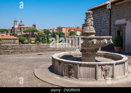 Loggia du Pape, Palais des Papes, Piazza San Lorenzo. Viterbo, Latium, Italie, Europe. Banque D'Images