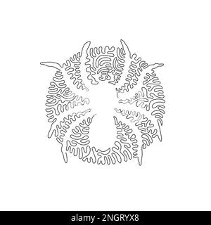 Courbe continue un dessin de ligne de super mignon araignée art abstrait dans un cercle. Illustration d'un vecteur de trait modifiable à une seule ligne d'une araignée prédatrice Illustration de Vecteur