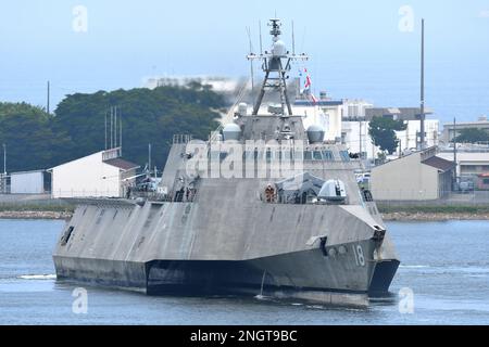 Préfecture de Kanagawa, Japon - 22 juin 2022 : USS Charleston (LCS-18), navire de combat littoral de classe Independence. Banque D'Images