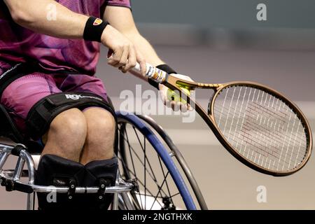 ROTTERDAM - joueur de tennis en fauteuil roulant Alfie Hewett (GBR) lors de la finale du tournoi de tennis ABN AMRO Open 50th à Ahoy. AP SANDER KING Banque D'Images