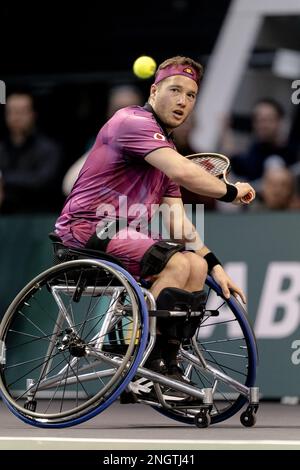 ROTTERDAM - joueur de tennis en fauteuil roulant Alfie Hewett (GBR) lors de la finale du tournoi de tennis ABN AMRO Open 50th à Ahoy. AP SANDER KING Banque D'Images