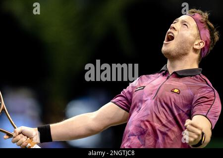 ROTTERDAM - le joueur de tennis en fauteuil roulant Alfie Hewett (GBR) remporte la finale du tournoi de tennis ABN AMRO Open 50th à Ahoy. AP SANDER KING Banque D'Images