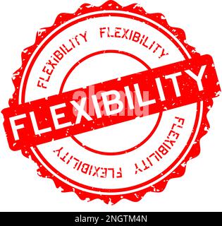 Grunge rouge mot flexibilité rond joint caoutchouc timbre sur fond blanc Illustration de Vecteur