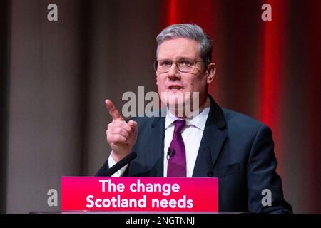 Édimbourg, Écosse, Royaume-Uni. 19 février 2023. Sir Keir Starmer prononce un discours d'ouverture à la Conférence écossaise du travail dans les salles de réunion d'Édimbourg. Iain Masterton/Alay Live News Banque D'Images