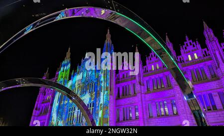 Tunnel de lumière pulsée, Mariischal College, festival Spectra, Aberdeen Banque D'Images