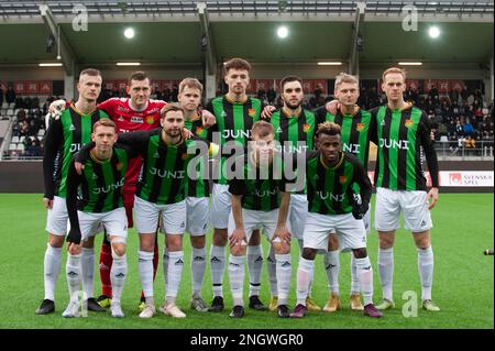 Göteborg, Suède. 19th févr. 2023. Les onze débuts de GAIS avant le match de groupe de la coupe suédoise entre GAIS et IFK Norrkoping sur 19 février 2023 à Göteborg. Credit: Oskar Olteus / Alamy Live News Banque D'Images