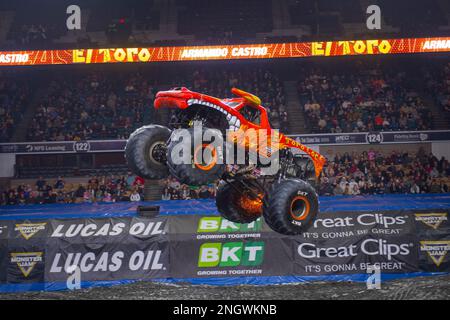 El Toro Loco dans Monster Jam au centre DCU de Worcester, Massachusetts, États-Unis. Banque D'Images