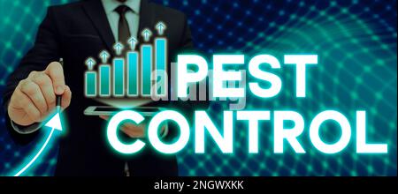 Texte montrant inspiration lutte antiparasitaire. Mot pour tuer les insectes destructeurs qui attaquent les cultures et le bétail Banque D'Images