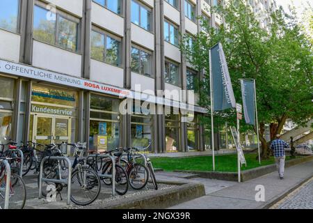 Bureau de rédaction et de publication Neues Deutschland, Franz-Mehring-Platz, Friedrichshain, Berlin, Allemagne Banque D'Images