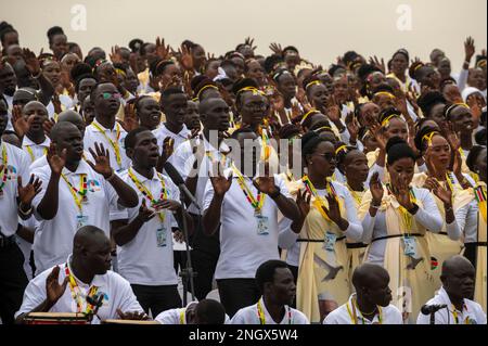 Dimanche 5 février 2023: Juba Sud Soudan. Pèlerinage de paix. Modérateur de l'Église d'Écosse le Dr Iain Greenshields est à Juba, au Soudan du Sud, en pèlerinage de paix avec le Pape et l'archevêque de Canterbury le Rév Justin Welby. Banque D'Images