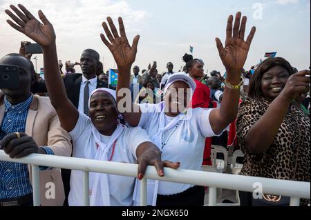 Dimanche 5 février 2023: Juba Sud Soudan. Pèlerinage de paix. Modérateur de l'Église d'Écosse le Dr Iain Greenshields est à Juba, au Soudan du Sud, en pèlerinage de paix avec le Pape et l'archevêque de Canterbury le Rév Justin Welby. Banque D'Images