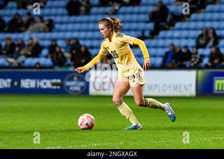 CBS Arena, Coventry, Royaume-Uni. 19th févr. 2023. Arnold Clark Cup football, Belgique contre la République de Corée;Valesca Ampoorter court avec le ballon Credit: Action plus Sports/Alamy Live News Banque D'Images