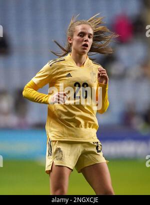 Valesca Ampoorter en Belgique pendant le match de la coupe Arnold Clark à la Coventry Building Society Arena, Coventry. Date de la photo: Dimanche 19 février 2023. Banque D'Images