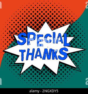 Enseigne à écriture manuscrite Special Merci. Concept signification expression d'appréciation ou de gratitude ou reconnaissance Banque D'Images