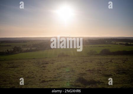 Vue sur Wittenham Clomps, Oxfordshire, sur 19 février 2023. Banque D'Images