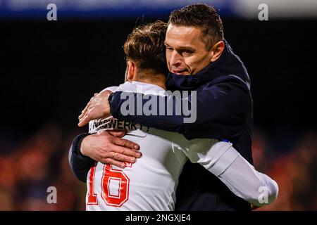 ROTTERDAM, PAYS-BAS - FÉVRIER 19 : Souffian Elkarouani du NEC Nijmegen célébrant son deuxième but lors du match néerlandais Eredivisie entre l'Excelsior Rotterdam et le NEC Nijmegen à Van Donge & de Roo Stadion sur 19 février 2023 à Rotterdam, pays-Bas (photo de Broer van den Boom/Orange Pictures) Banque D'Images