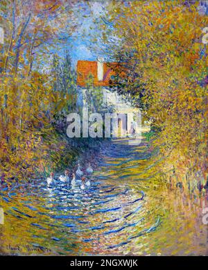 La peinture célèbre de Claude Monet, les Oies (1874). Original de l'Institut d'art Sterling and Francine Clark. Banque D'Images