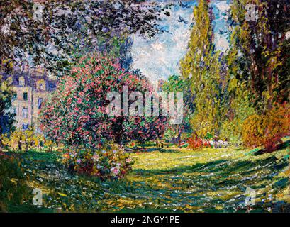 Paysage : le Parc Monceau (1876) de Claude Monet, peinture célèbre haute résolution. Original du MET. Banque D'Images