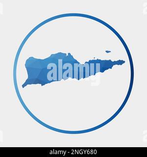 Icône de Sainte Croix. Carte polygonale de l'îlot dans l'anneau de gradient. Panneau rond bas en polyéthylène de Sainte Croix. Illustration vectorielle. Illustration de Vecteur