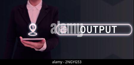 Sortie de texte d'écriture manuscrite. Mot pour le résultat final de quelque chose ou comment les choses finissent vers le haut Banque D'Images