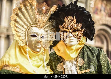 Venise, Italie. 18th févr. 2023. Carnaval de Venise (place Saint-Marc) pendant les masques du Carnaval de Venise 2023, nouvelles à Venise, Italie, 18 février 2023 crédit: Agence de photo indépendante/Alamy Live News Banque D'Images