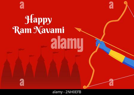 Illustration d'arrière-plan du vecteur Navami Happy RAM Illustration de Vecteur