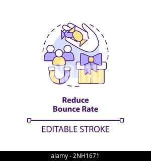 Icône de concept de réduction du taux de rebond Illustration de Vecteur