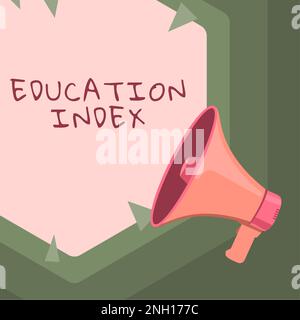 Affichage conceptuel Index de l'éducation, mot écrit sur visant à répondre aux besoins d'apprentissage de tous les enfants jeunes adultes Banque D'Images