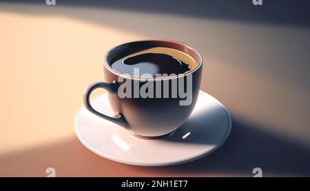 Tasse de café noir isolée, Generative Al. Banque D'Images