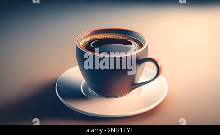 Tasse de café noir isolée, Generative Al. Banque D'Images