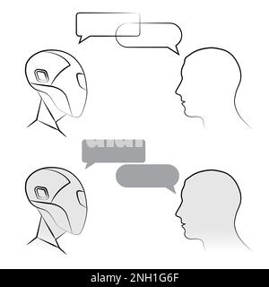 Plan de discussion robot et humain Illustration de Vecteur