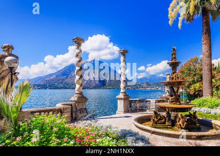 Lac de Côme. Ville de Varenna. Village traditionnel italien au bord du lac. Italie, Europe. Banque D'Images