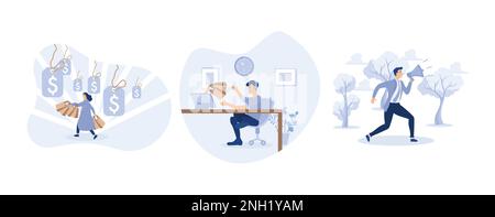 Promotion d'achat, achat en ligne et livraison express, attention et annoncer le concept de promotion, définir un vecteur plat illustration moderne Illustration de Vecteur