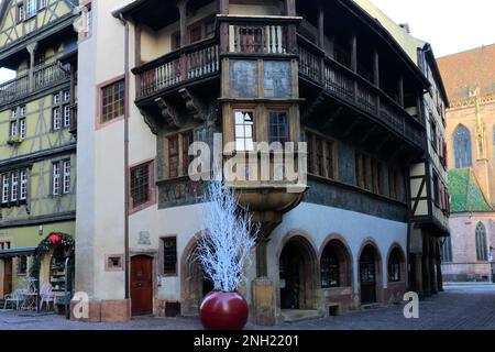 La Maison Pfister House, une demeure Renaissance construite en 1537, la ville de Colmar, en Alsace, Alsace, France, Europe Banque D'Images